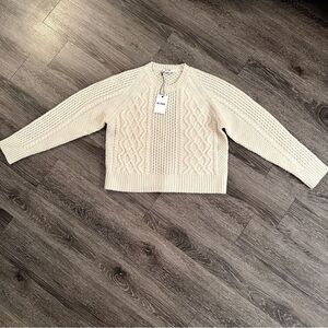 Re/done 50s crewneck wool cable sweater new